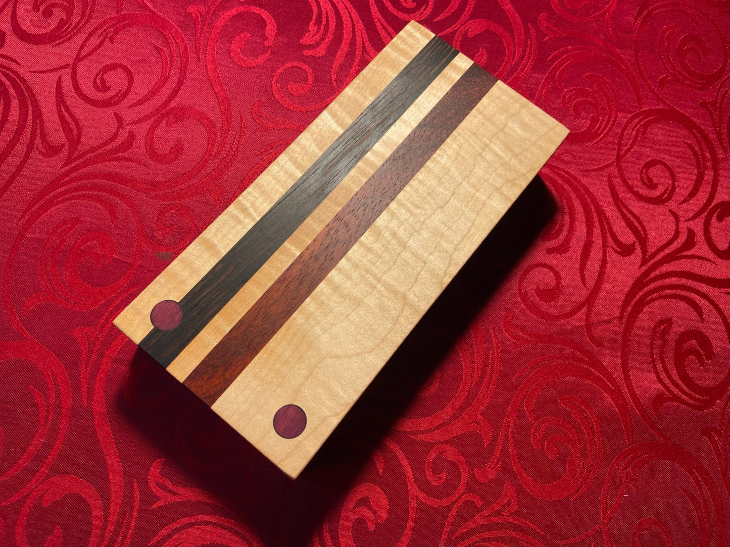 Curly Maple Magnetic Travel Cribbage Board