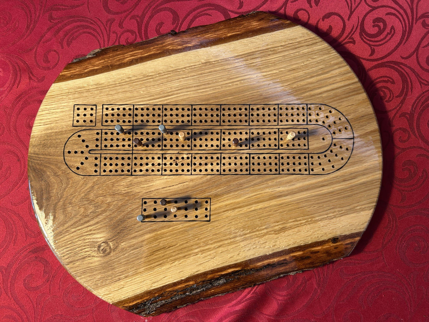 White Oak Cribbage Board