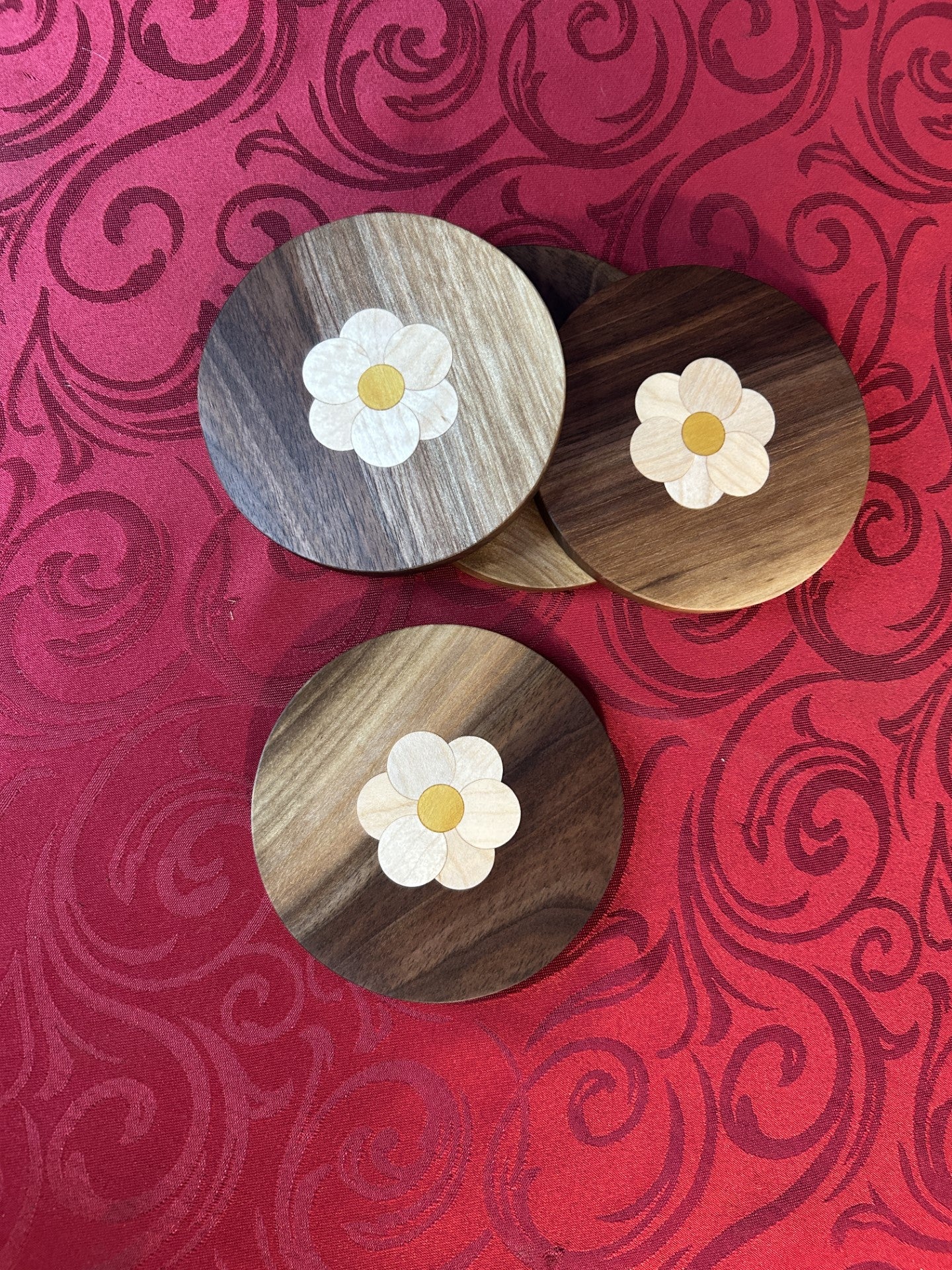 Round Walnut Coasters (set of 4)