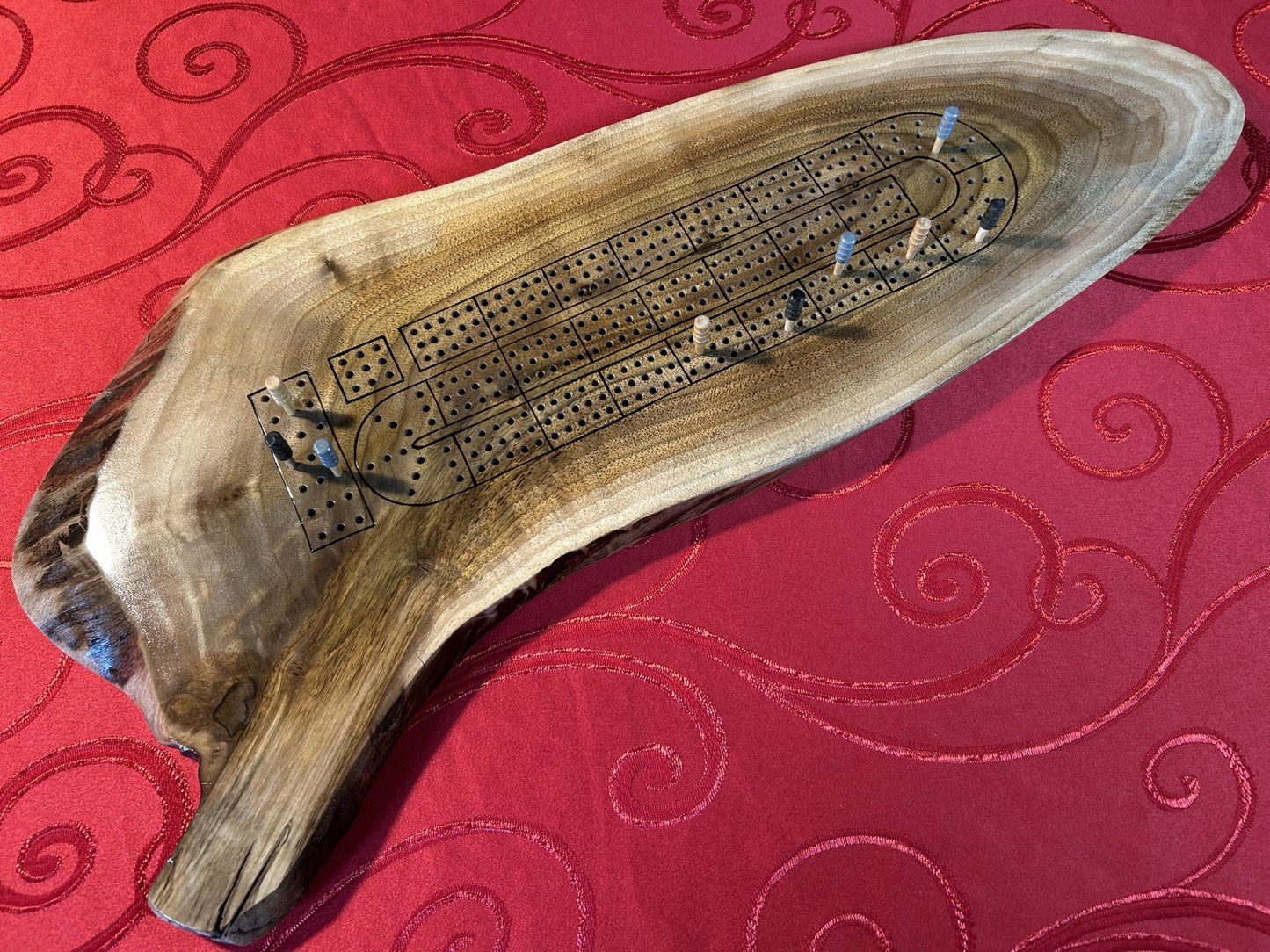 Walnut Oval Cribbage Board