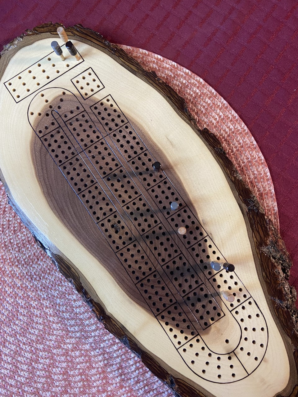 Walnut Oval Cribbage Board