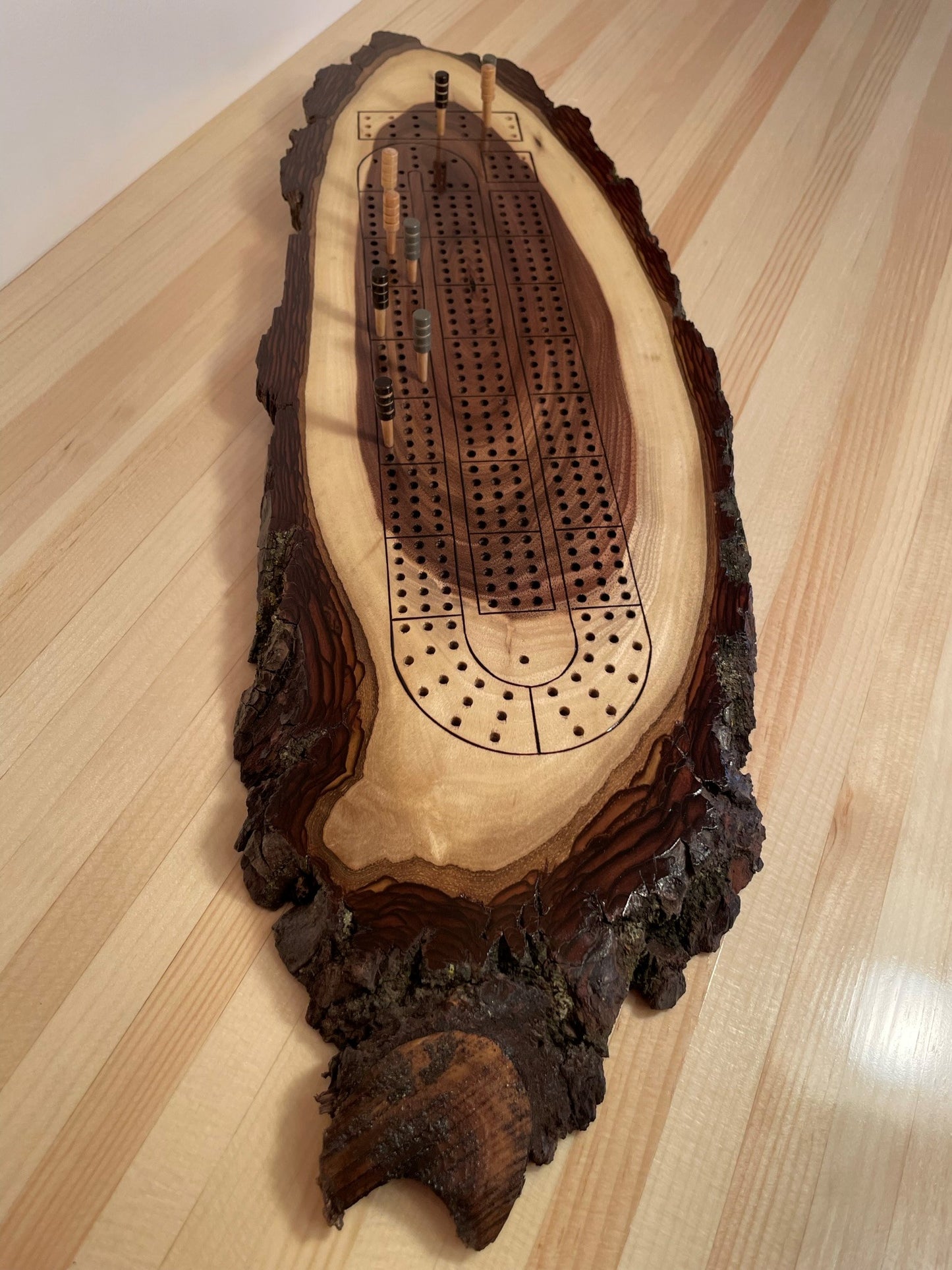 Walnut Oval Cribbage Board