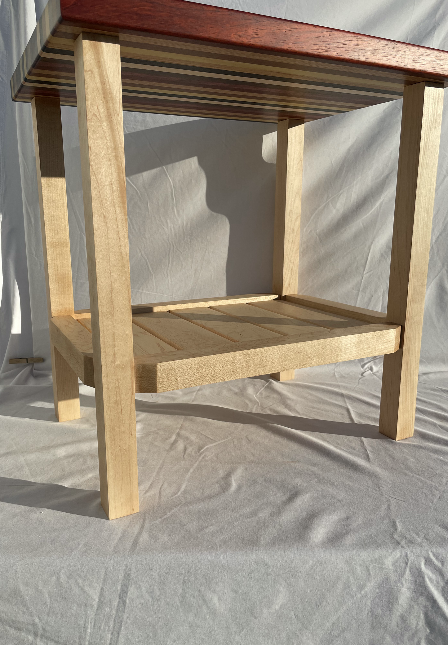 Striped Top End Table