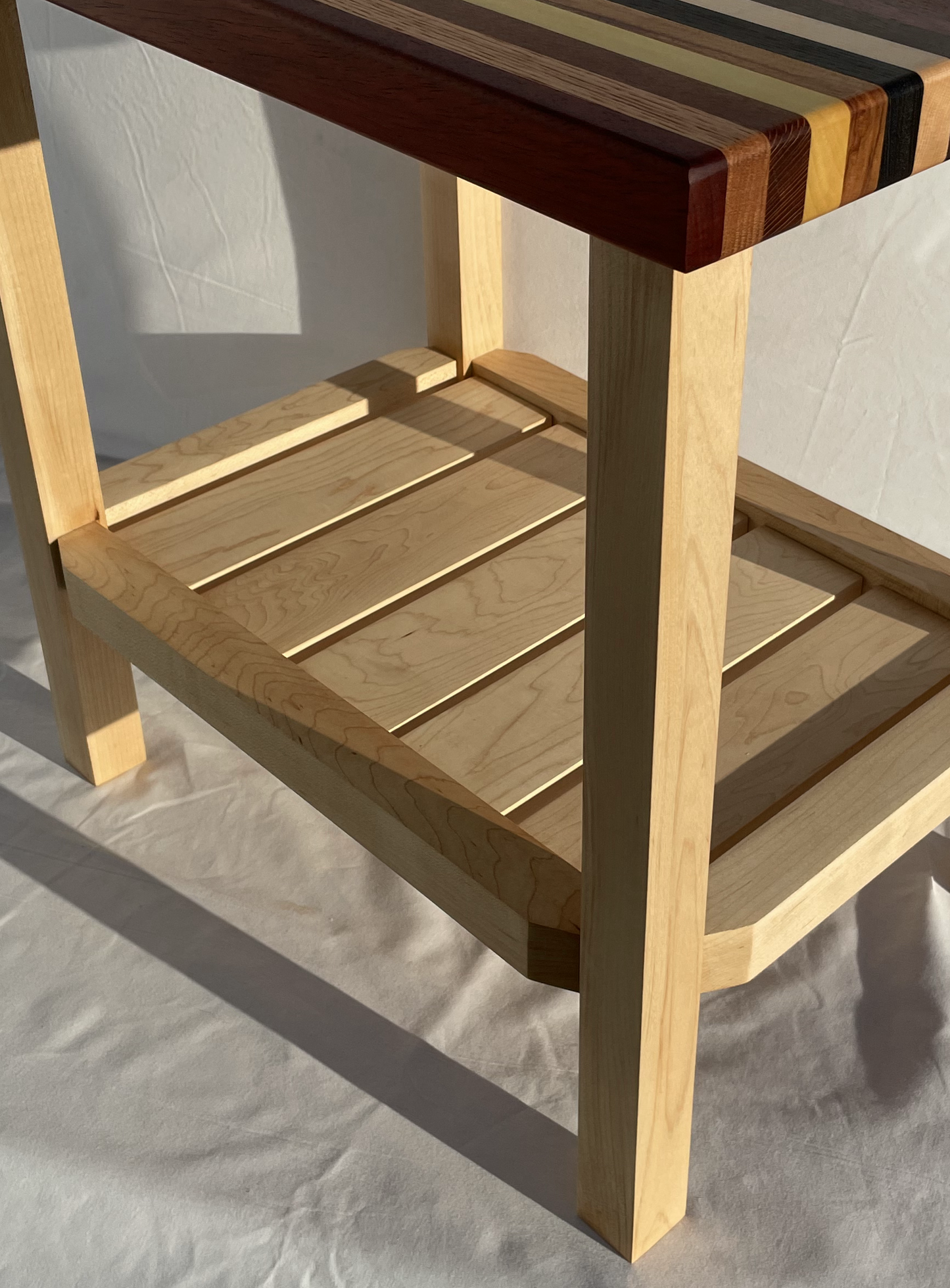Striped Top End Table