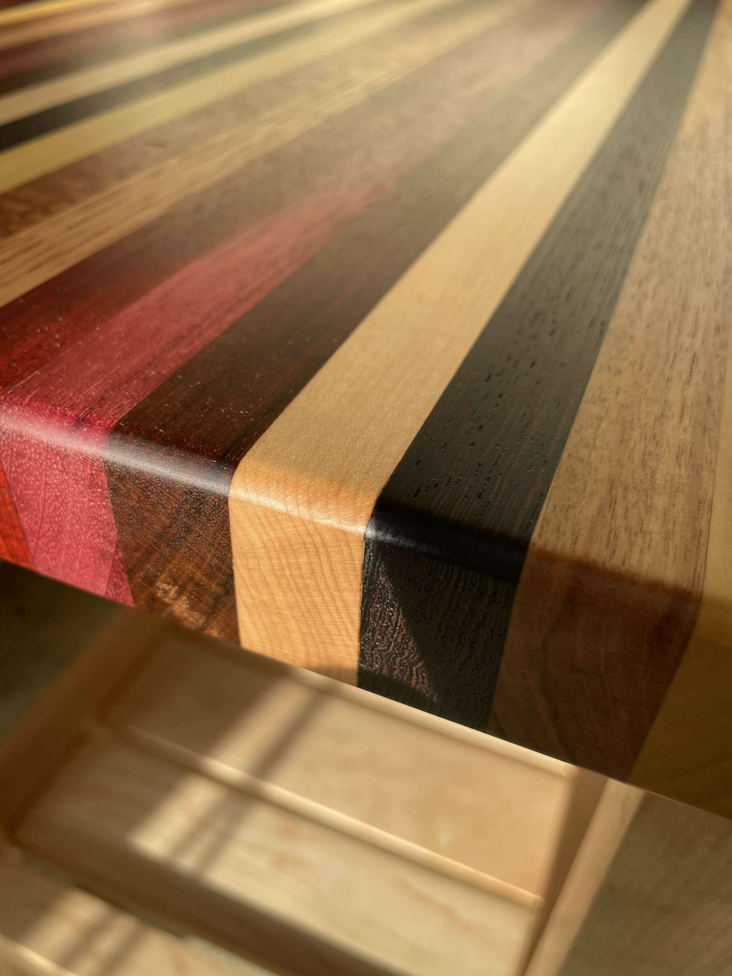 Striped Top End Table