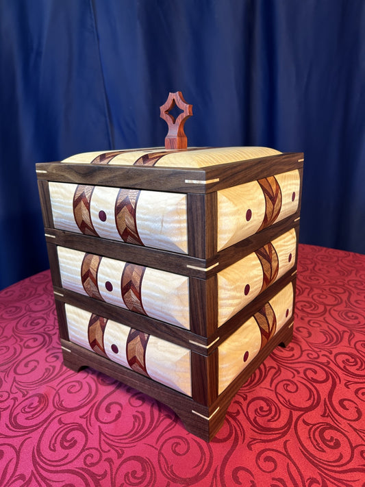 Curly Maple Jewellery Chest