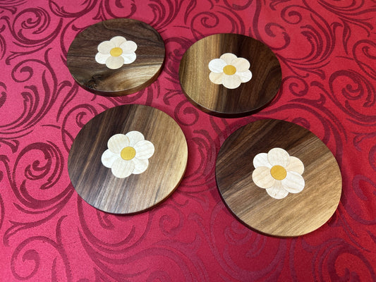 Round Walnut Coasters (set of 4)