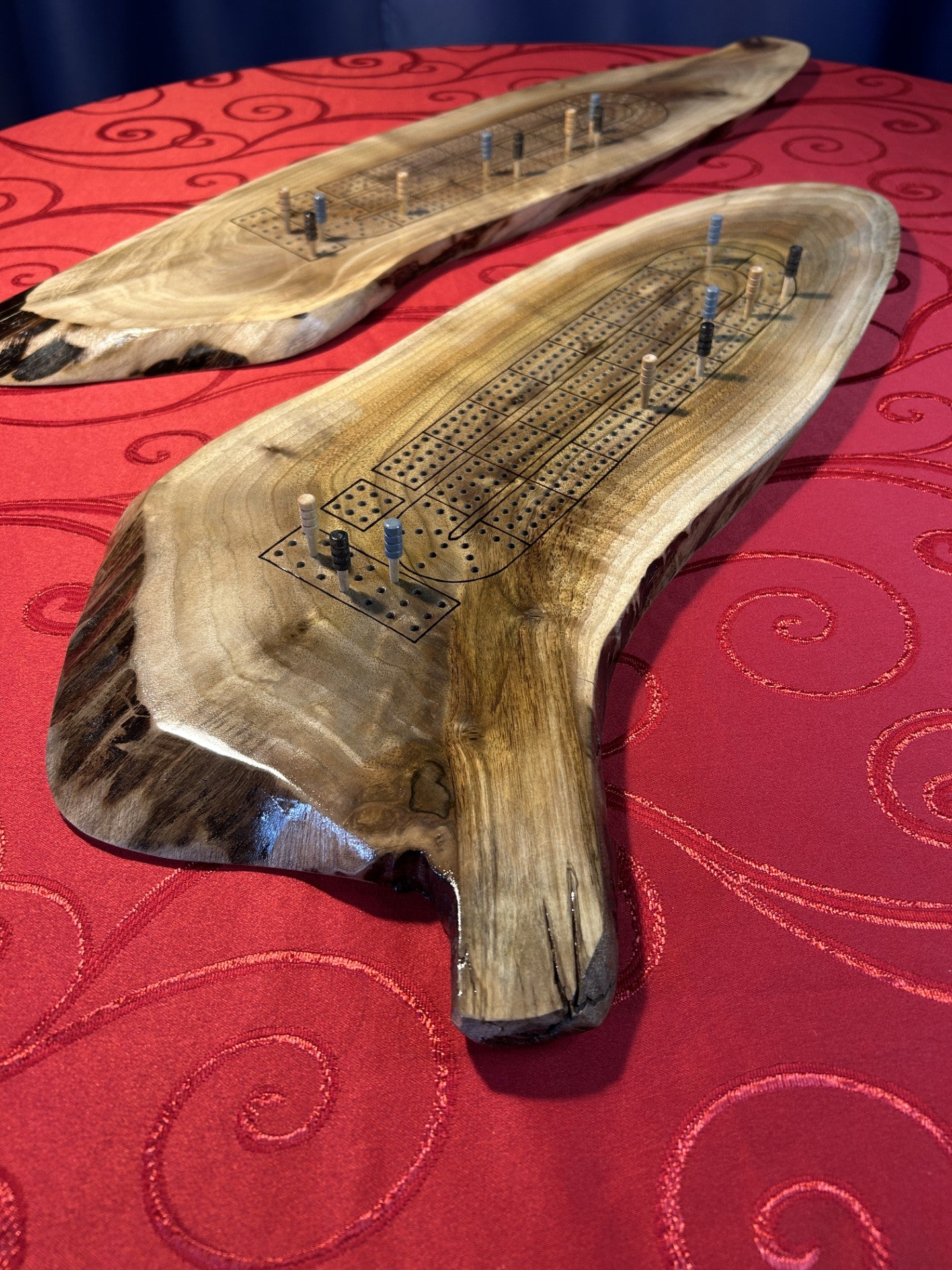 Walnut Oval Cribbage Board