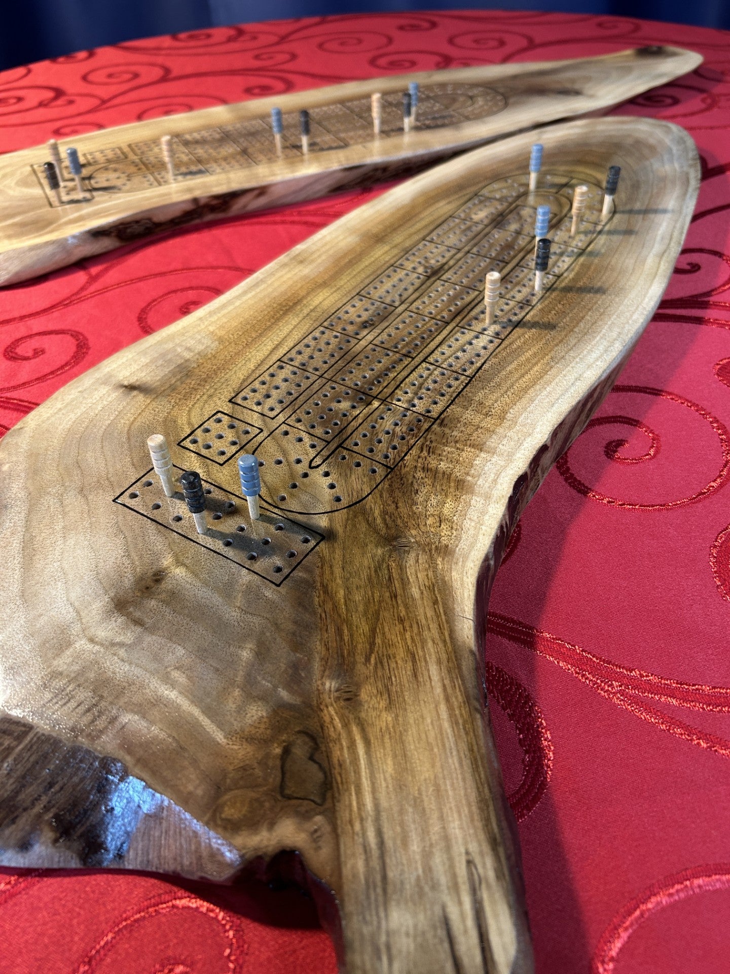 Walnut Oval Cribbage Board