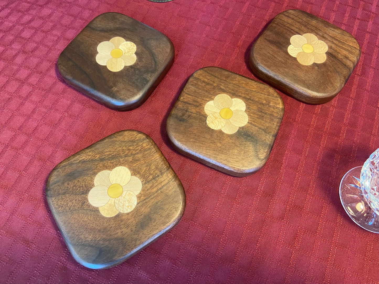 Walnut Flower Coasters
