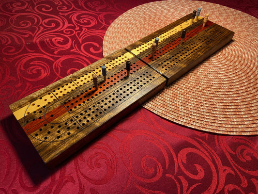 Curly Shadua Magnetic Travel Cribbage Board